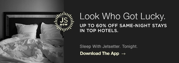 Jetsetter Offering Same Day Hotel Discounts up to 60%