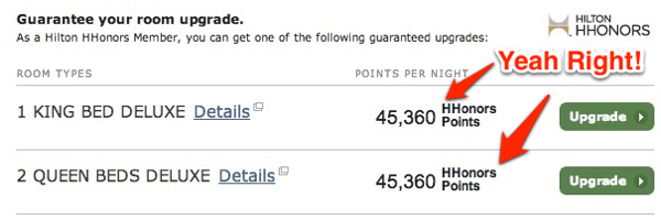 Hilton Honors Offers Insulting Points Upgrade Option