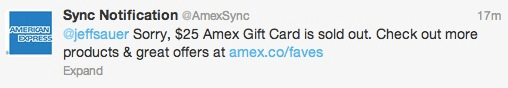 Amex Twitter Rejection