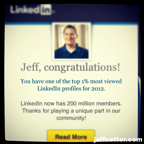 LinkedIn 1% Jeff Sauer