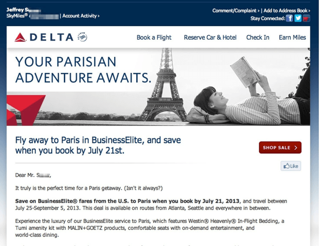 Delta Summer Business Class Fare Sale From USA to Paris, Not Really a Sale