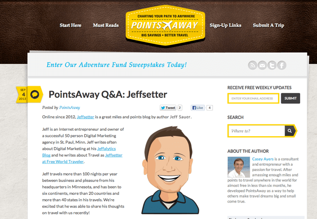 Check Out My Interview with PointsAway