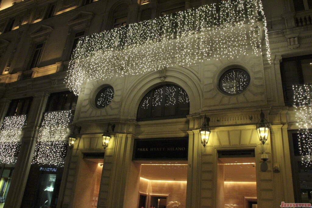 Approaching the Park Hyatt Milan