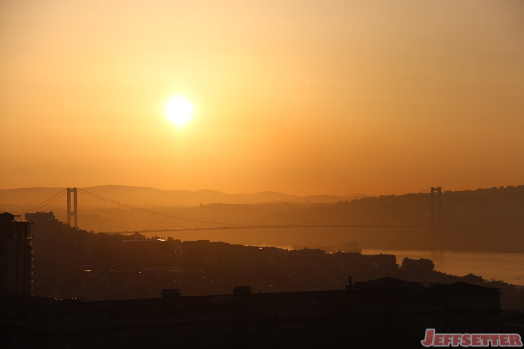 Sunrise on the Bosphorus River in Istanbul