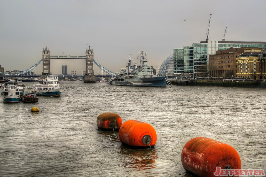 London Tower Bridge on the Thames River