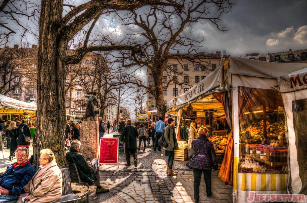 Viktualienmarkt Market in Munich, Germany