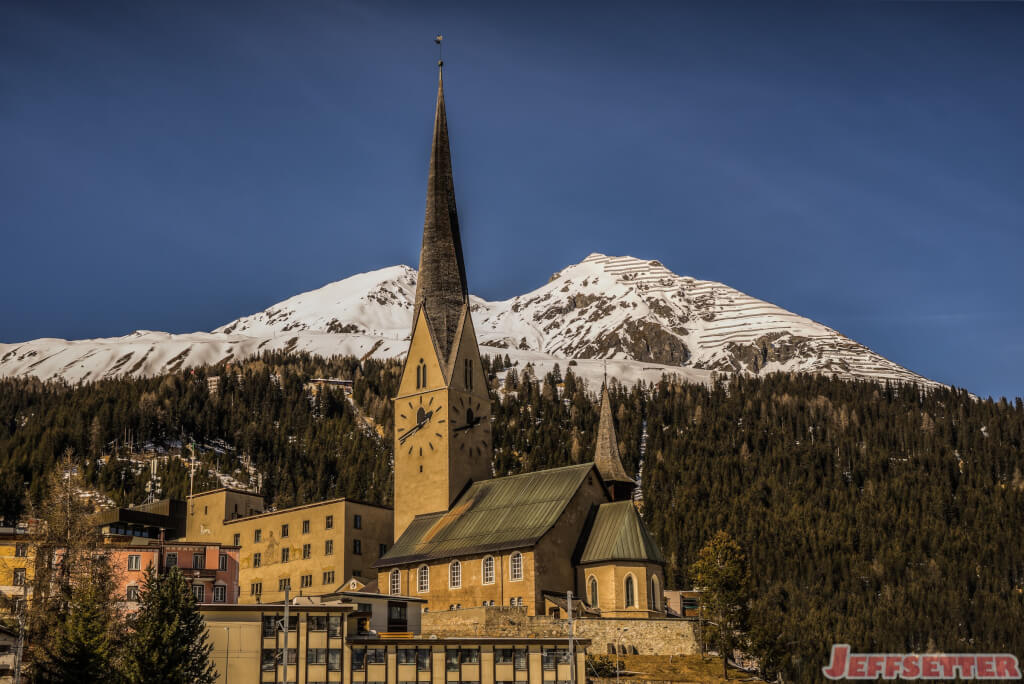 View of the Alps from Downtown Davos, Switzerland
