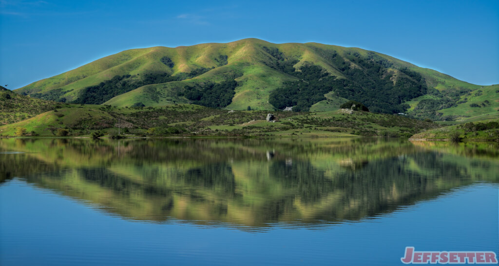 Nicasio Reservoir Reflection in Marin County, California
