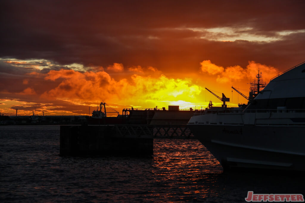 Sunset on Papeete Harbor, Tahiti, French Polynesia