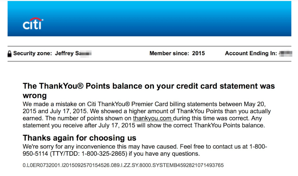 My Incorrect ThankYou Points Balance (Please Don't Let the Accounting Department Write Emails)