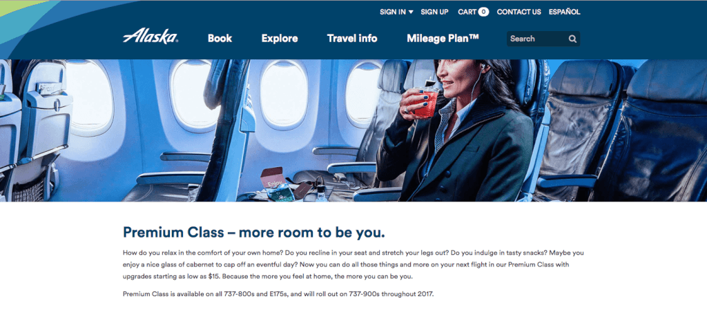 Alaska Air Premium Class HNL-SEA