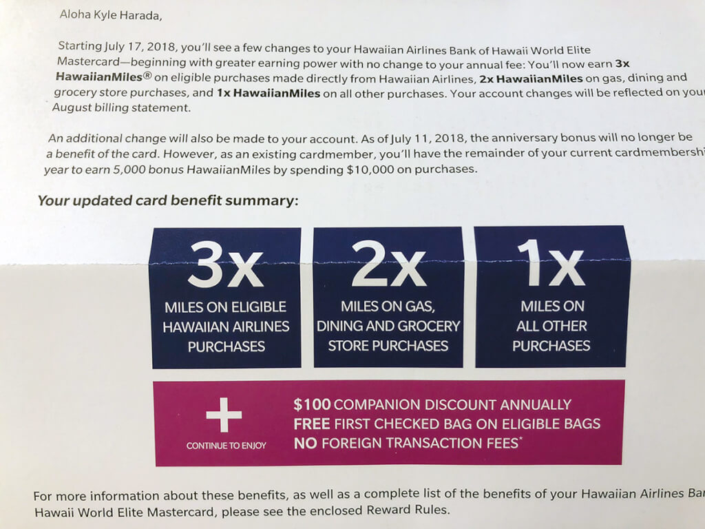 Barclays is Changing Hawaiian Airlines Benefits