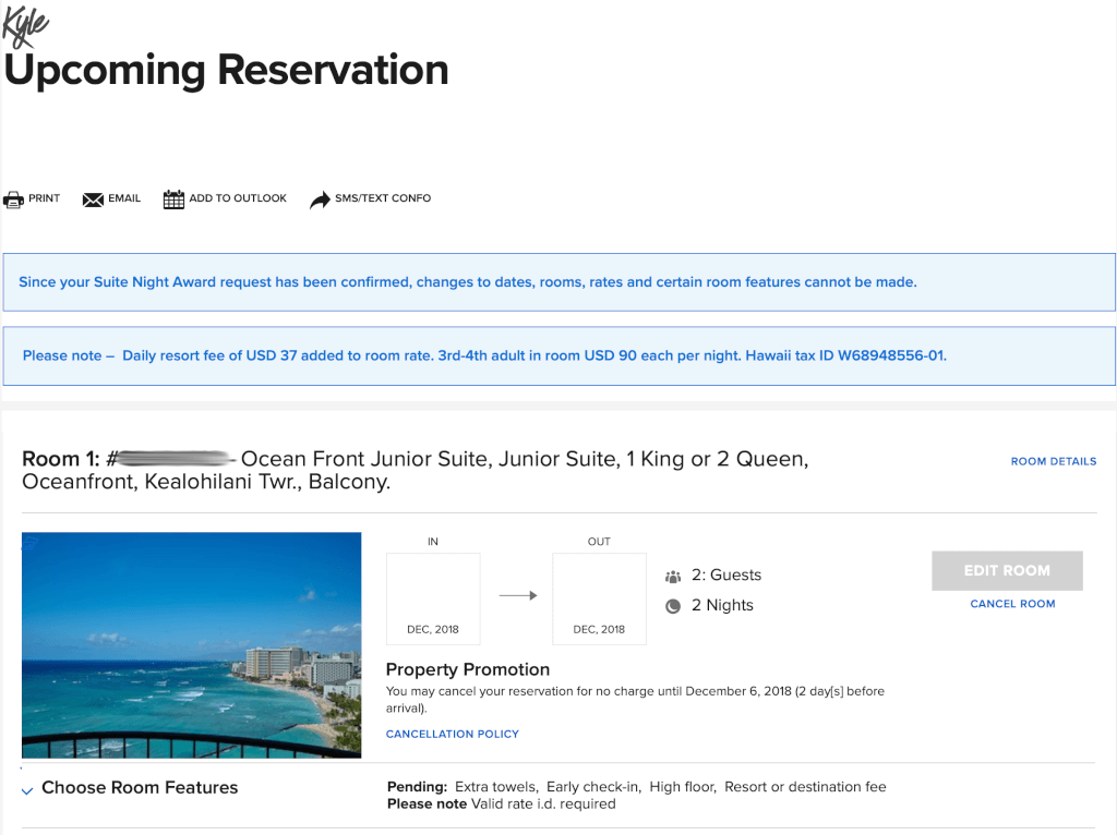 My First Marriott Suite Night Award Redemption