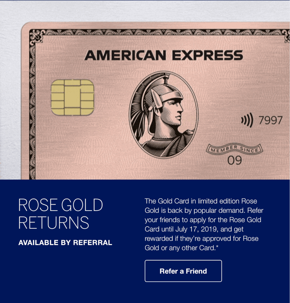 The Amex Rose Gold Card Returns