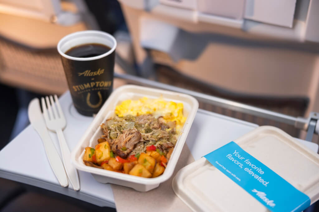 Hot Meals Return to Alaska Air Main Cabin - Carnitas Breakfast Bowl
