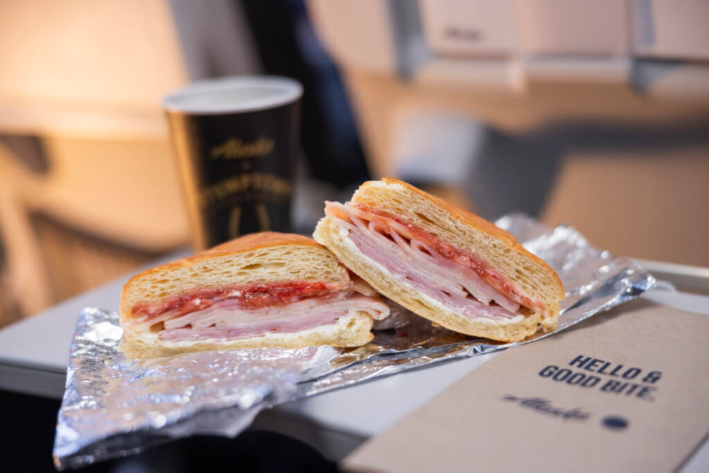 Hot Meals Return to Alaska Air Main Cabin - Monte Cristo Breakfast Sandwich