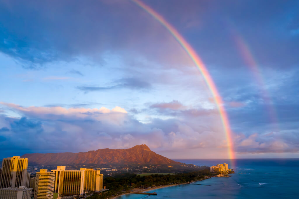 Double rainbows over Waikiki