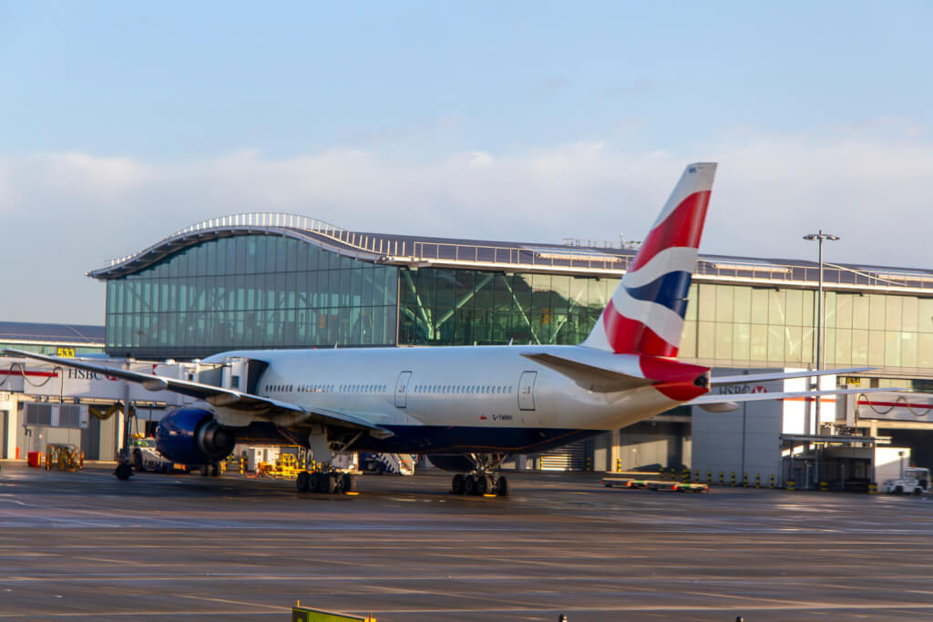 British Airways Boeing 777 at London Heathrow International Airport
